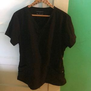 Cherokee Perfect Stretch Black Scrub Top Large